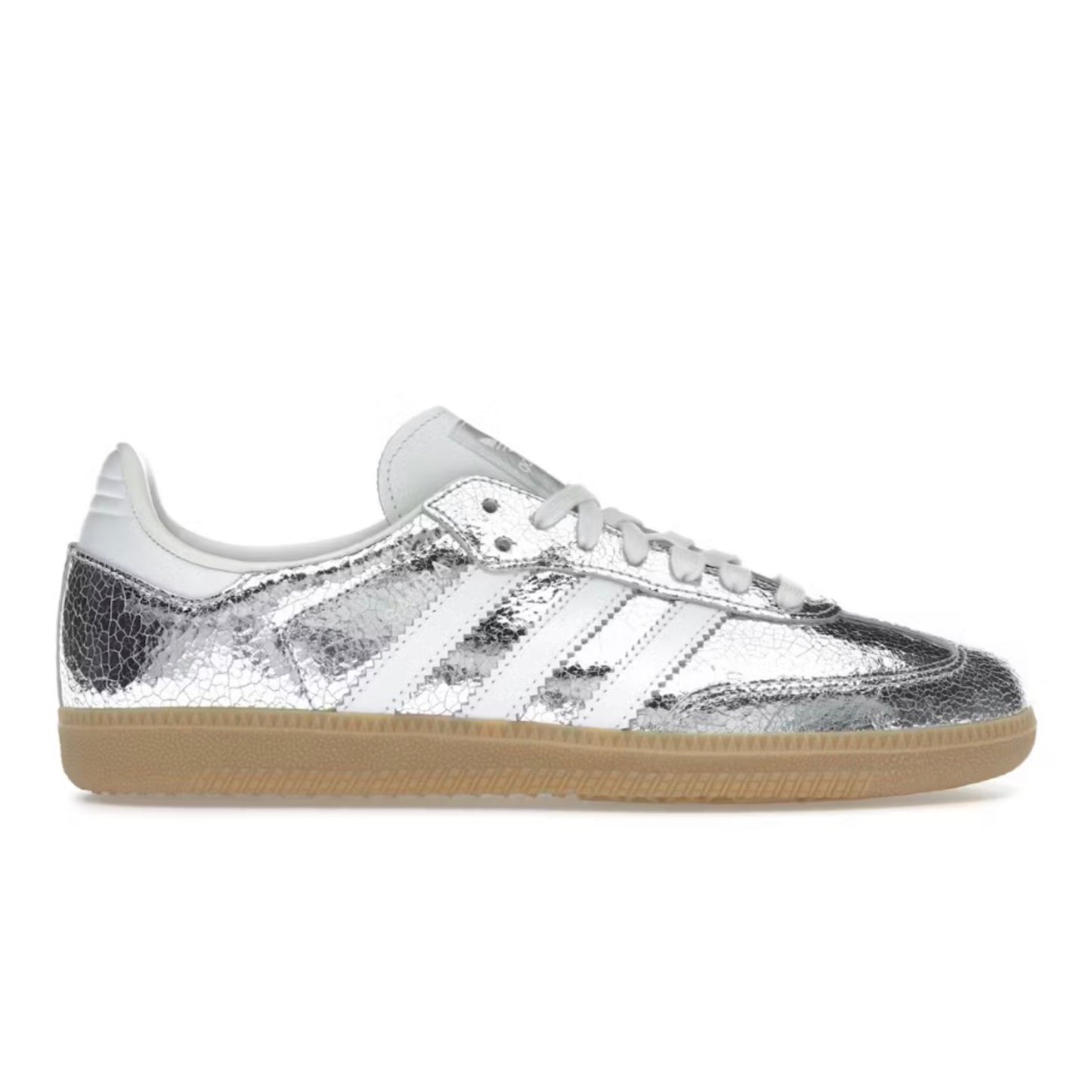 Adidas Samba Silver Metallic Cracked Leather
